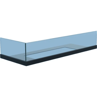 Venstrevendt hjørnepeis 60cm glass Sikkerhetsglass venstrevent 60cm