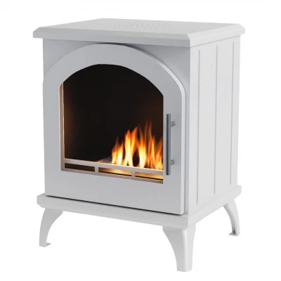 ScandiFlames Austin i hvit ScandiFlames Austin - Frittstående bioetanolpeis i vedovnsdesign med hvit finish